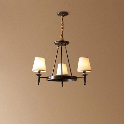 Elegant Antique Brass Chandelier with Adjustable Height and 6 Lights