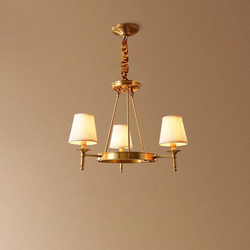 Elegant Antique Brass Chandelier with Adjustable Height and 6 Lights