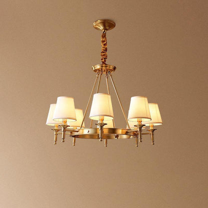 Elegant Antique Brass Chandelier with Adjustable Height and 6 Lights