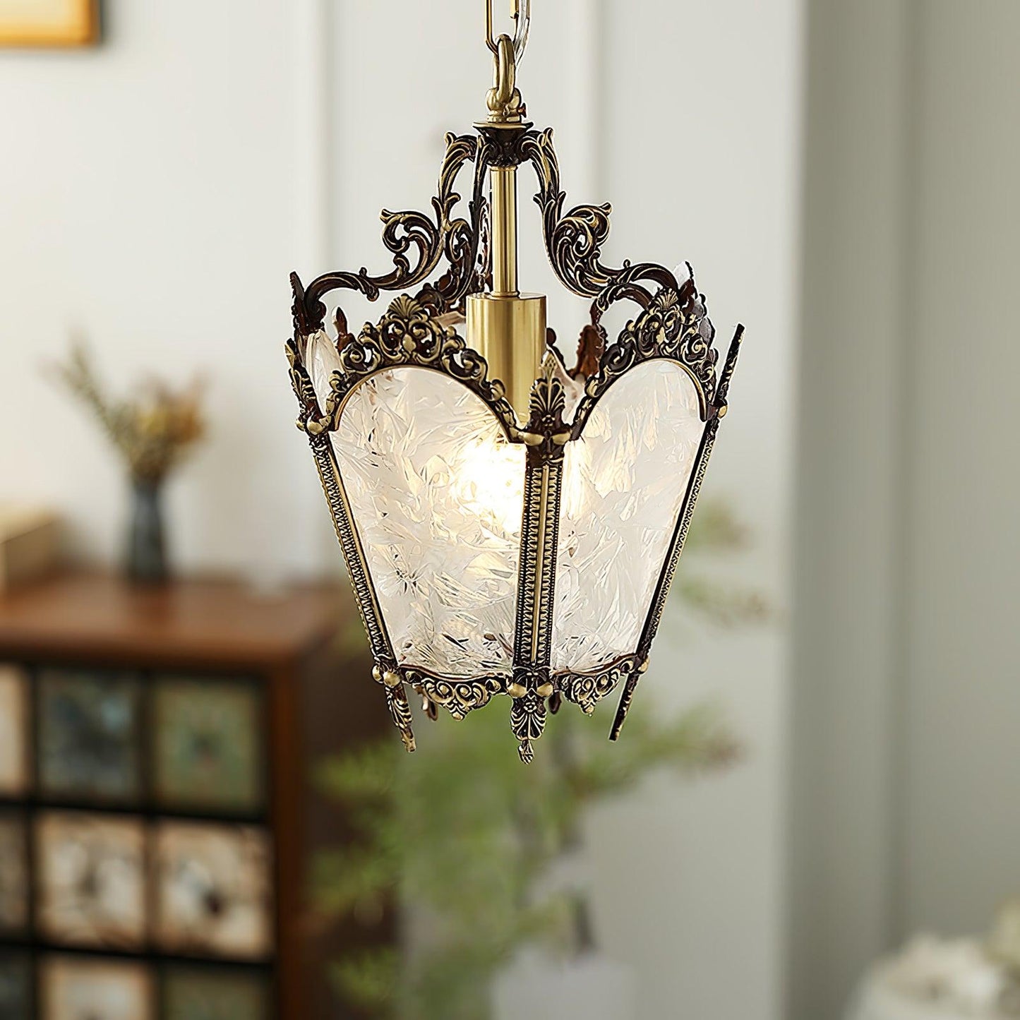 Antique Empire Pendant Lamp - Vintage Design, Adjustable Height