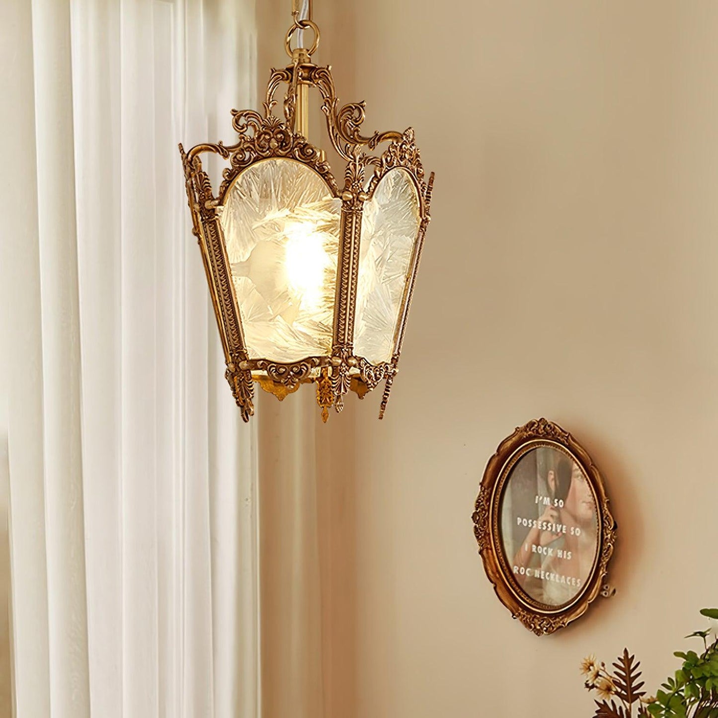 Antique Empire Pendant Lamp - Vintage Design, Adjustable Height