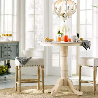 Antique White Chandelier - Elegant Design with Adjustable Height & Cry