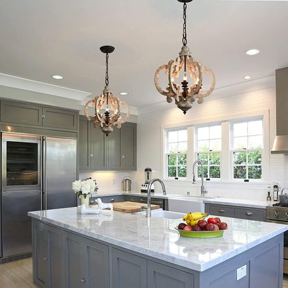 Antique White Chandelier - Elegant Design with Adjustable Height & Cry