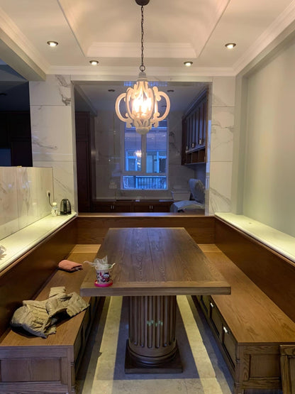 Antique White Chandelier - Elegant Design with Adjustable Height & Cry