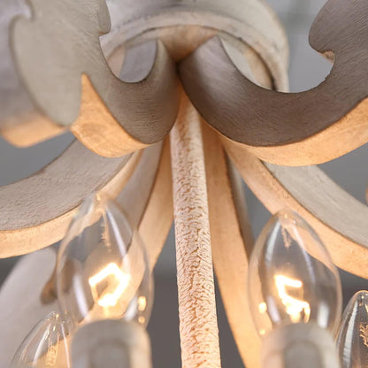 Antique White Chandelier - Elegant Design with Adjustable Height & Cry