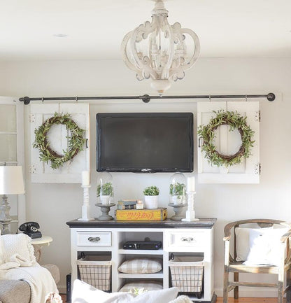 Antique White Chandelier - Elegant Design with Adjustable Height & Cry