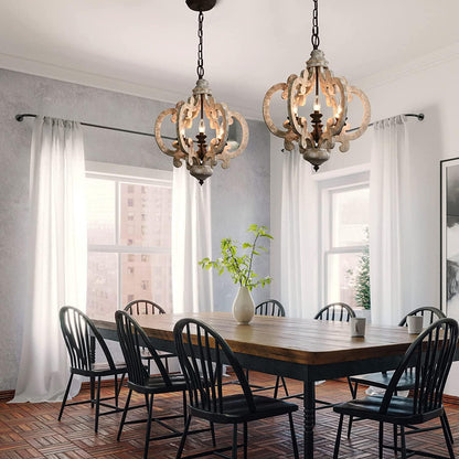 Antique White Chandelier - Elegant Design with Adjustable Height & Cry