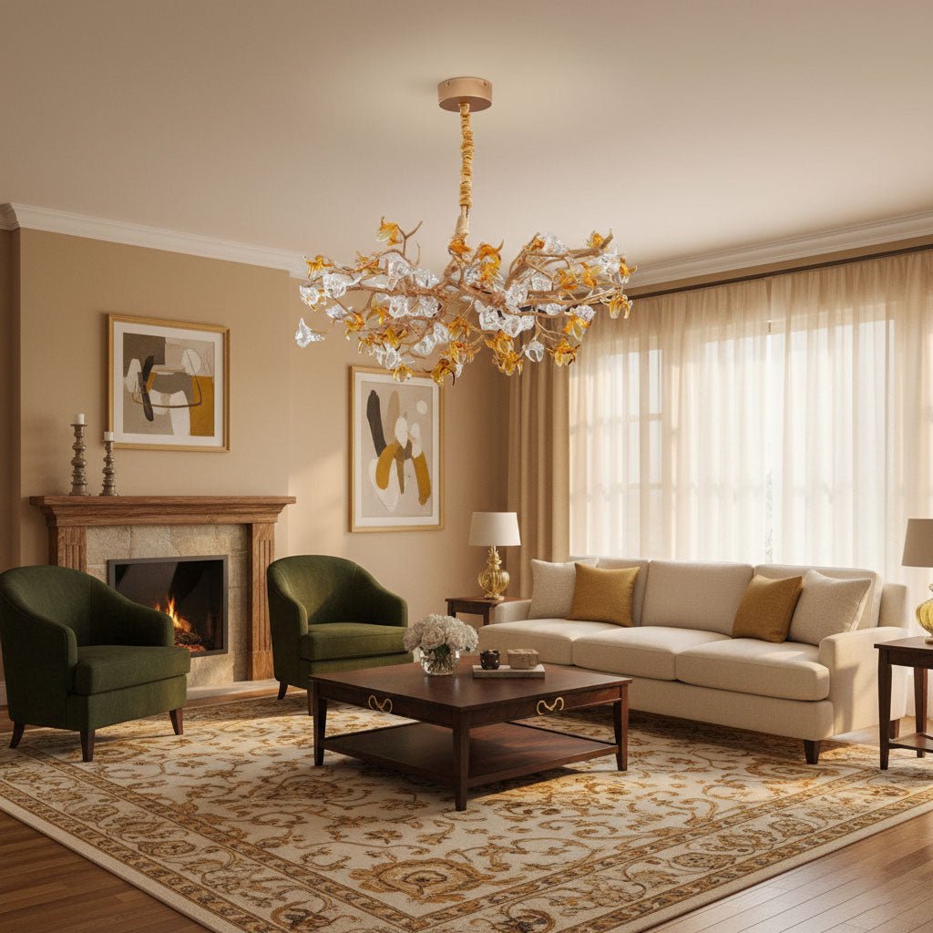 Aosta Brass Branch Chandelier - Elegant Design with Adjustable Arms