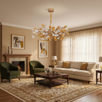 Aosta Brass Branch Chandelier - Elegant Design with Adjustable Arms