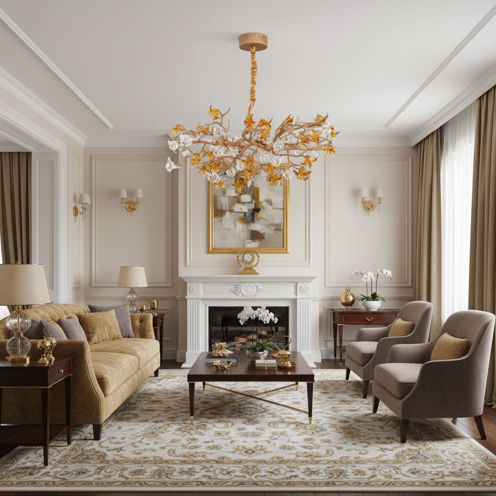 Aosta Brass Branch Chandelier - Elegant Design with Adjustable Arms