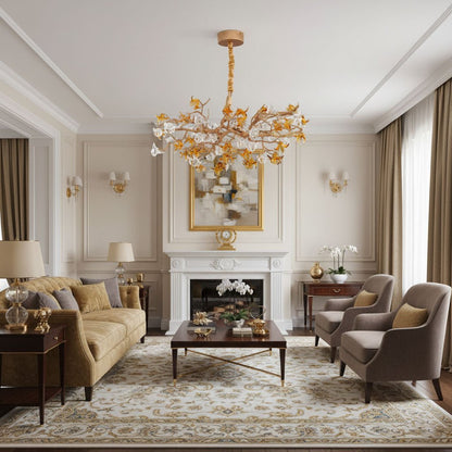 Aosta Brass Branch Chandelier - Elegant Design with Adjustable Arms