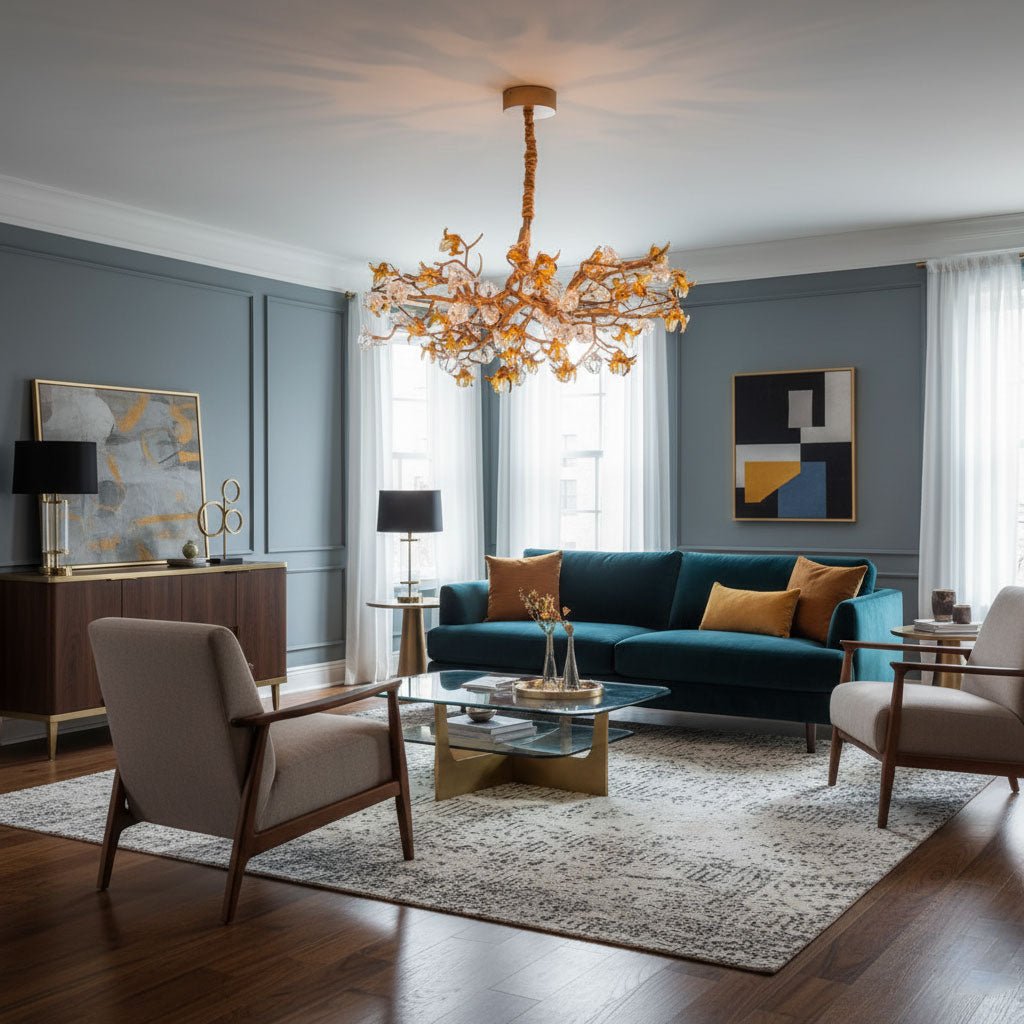 Aosta Brass Branch Chandelier - Elegant Design with Adjustable Arms