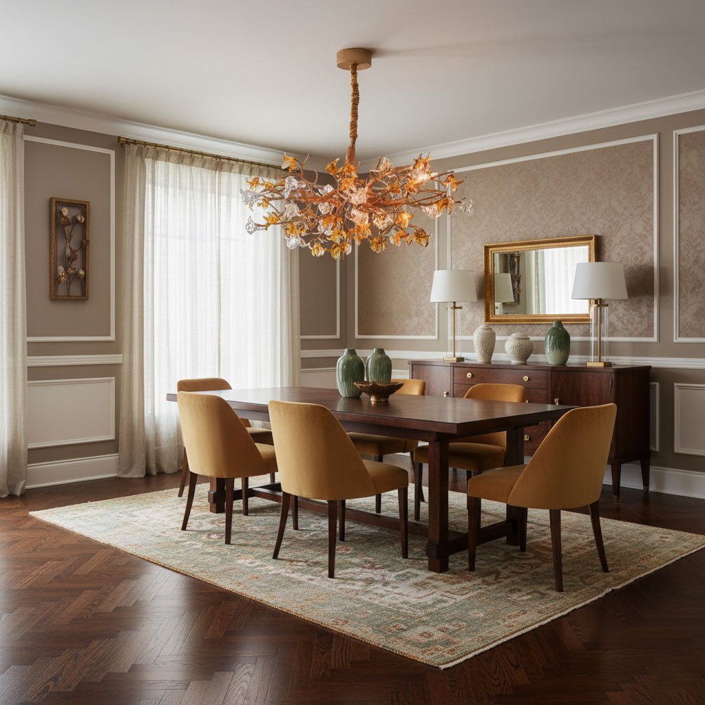 Aosta Brass Branch Chandelier - Elegant Design with Adjustable Arms
