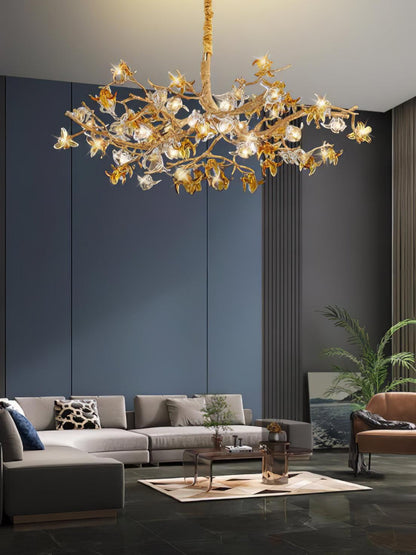 Aosta Brass Branch Chandelier - Elegant Design with Adjustable Arms