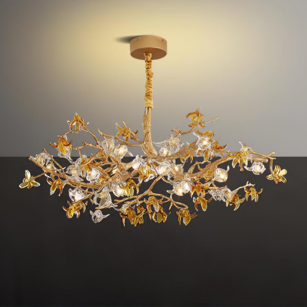 Aosta Brass Branch Chandelier - Elegant Design with Adjustable Arms
