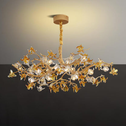 Aosta Brass Branch Chandelier - Elegant Design with Adjustable Arms
