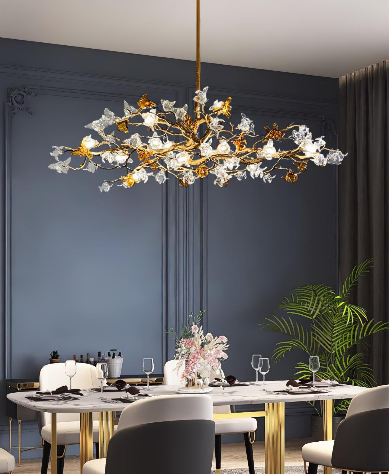 Aosta Brass Branch Chandelier - Elegant Design with Adjustable Arms