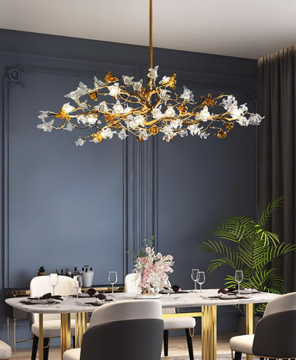 Aosta Brass Branch Chandelier - Elegant Design with Adjustable Arms