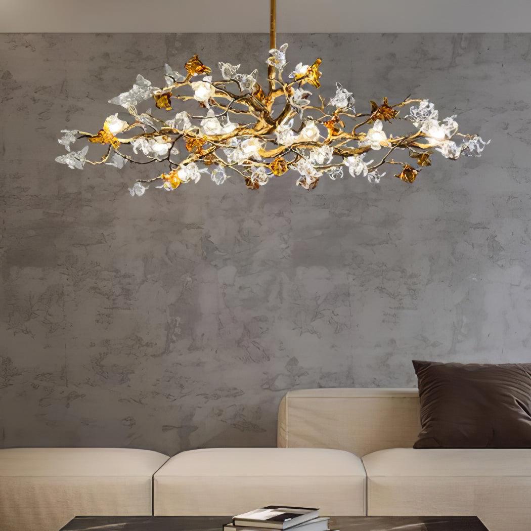 Aosta Brass Branch Chandelier - Elegant Design with Adjustable Arms