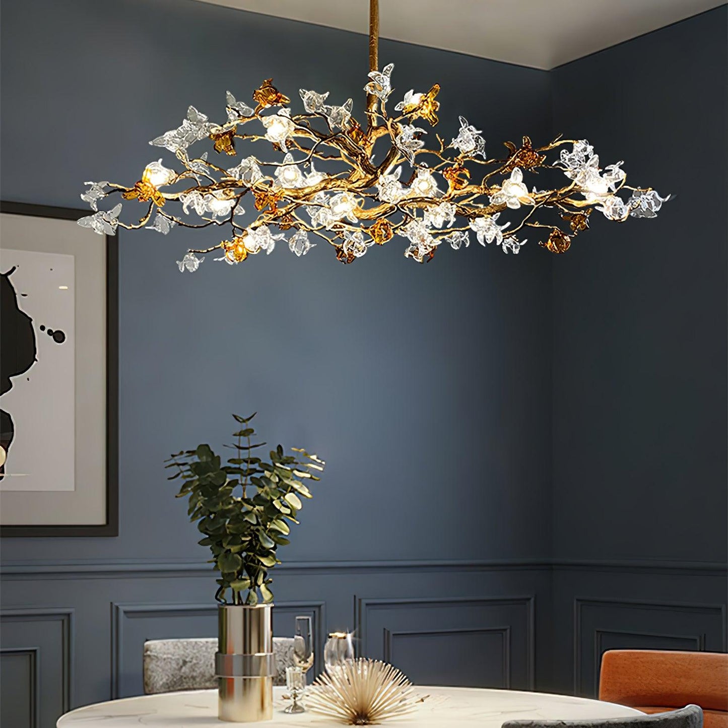 Aosta Brass Branch Chandelier - Elegant Design with Adjustable Arms