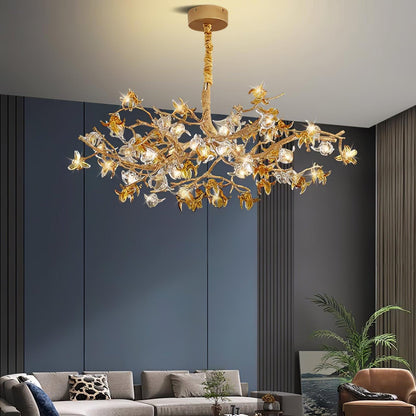 Aosta Brass Branch Chandelier - Elegant Design with Adjustable Arms