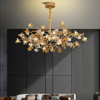 Aosta Brass Branch Chandelier - Elegant Design with Adjustable Arms