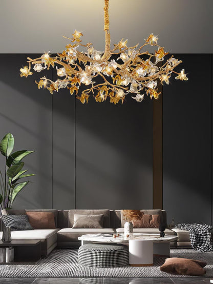 Aosta Brass Branch Chandelier - Elegant Design with Adjustable Arms