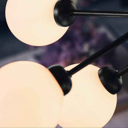 Modern Glass Sphere Cluster Chandelier - Adjustable Height, Elegant De