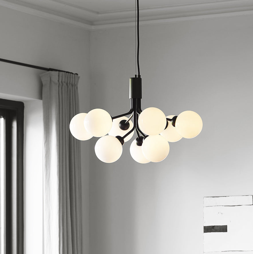 Modern Glass Sphere Cluster Chandelier - Adjustable Height, Elegant De