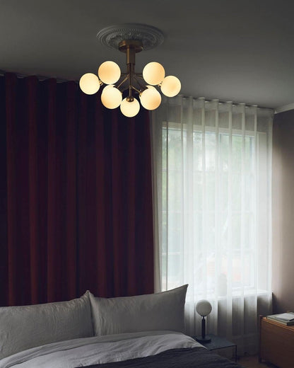 Modern Glass Sphere Cluster Chandelier - Adjustable Height, Elegant De