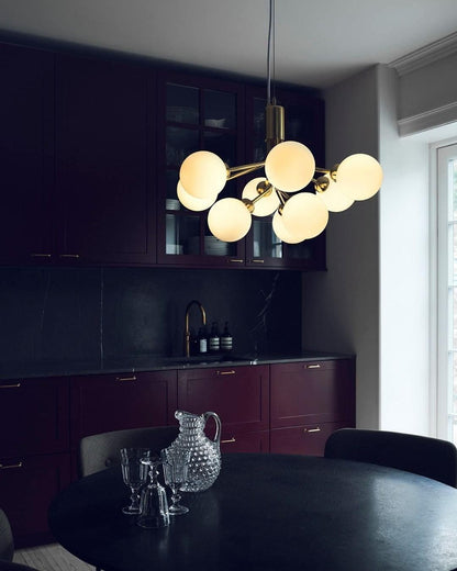 Modern Glass Sphere Cluster Chandelier - Adjustable Height, Elegant De