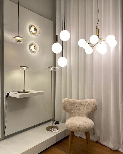 Modern Glass Sphere Cluster Chandelier - Adjustable Height, Elegant De