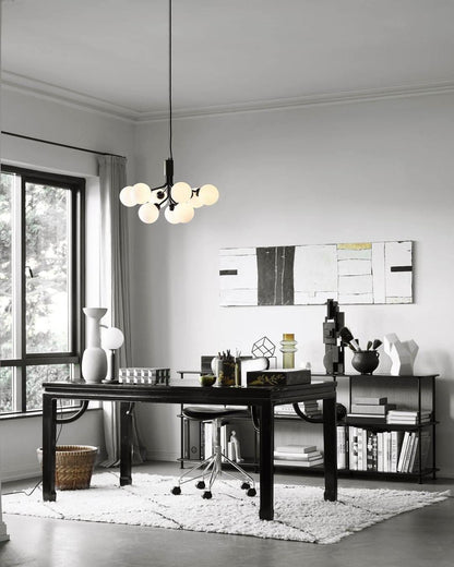 Modern Glass Sphere Cluster Chandelier - Adjustable Height, Elegant De