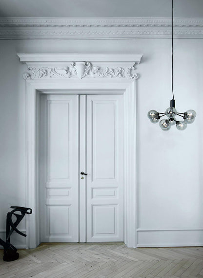 Modern Glass Sphere Cluster Chandelier - Adjustable Height, Elegant De