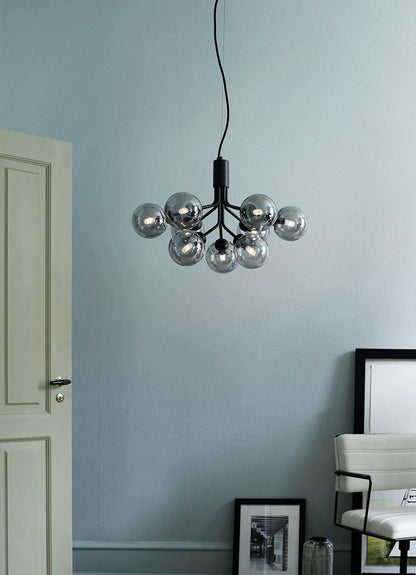 Modern Glass Sphere Cluster Chandelier - Adjustable Height, Elegant De