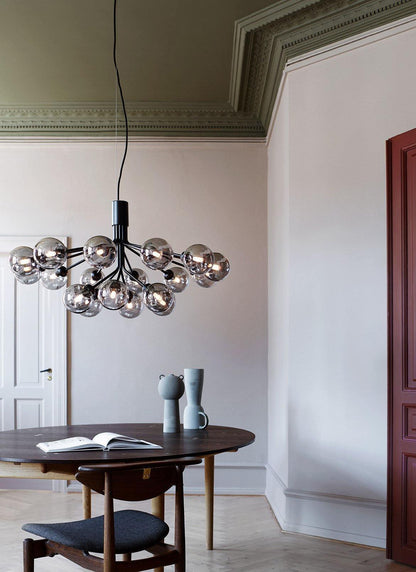 Modern Glass Sphere Cluster Chandelier - Adjustable Height, Elegant De