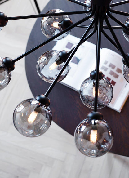 Modern Glass Sphere Cluster Chandelier - Adjustable Height, Elegant De