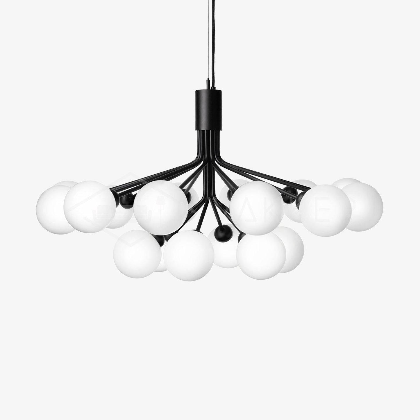 Modern Glass Sphere Cluster Chandelier - Adjustable Height, Elegant De