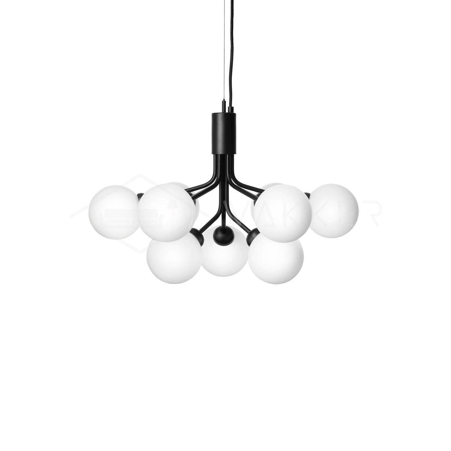 Modern Glass Sphere Cluster Chandelier - Adjustable Height, Elegant De