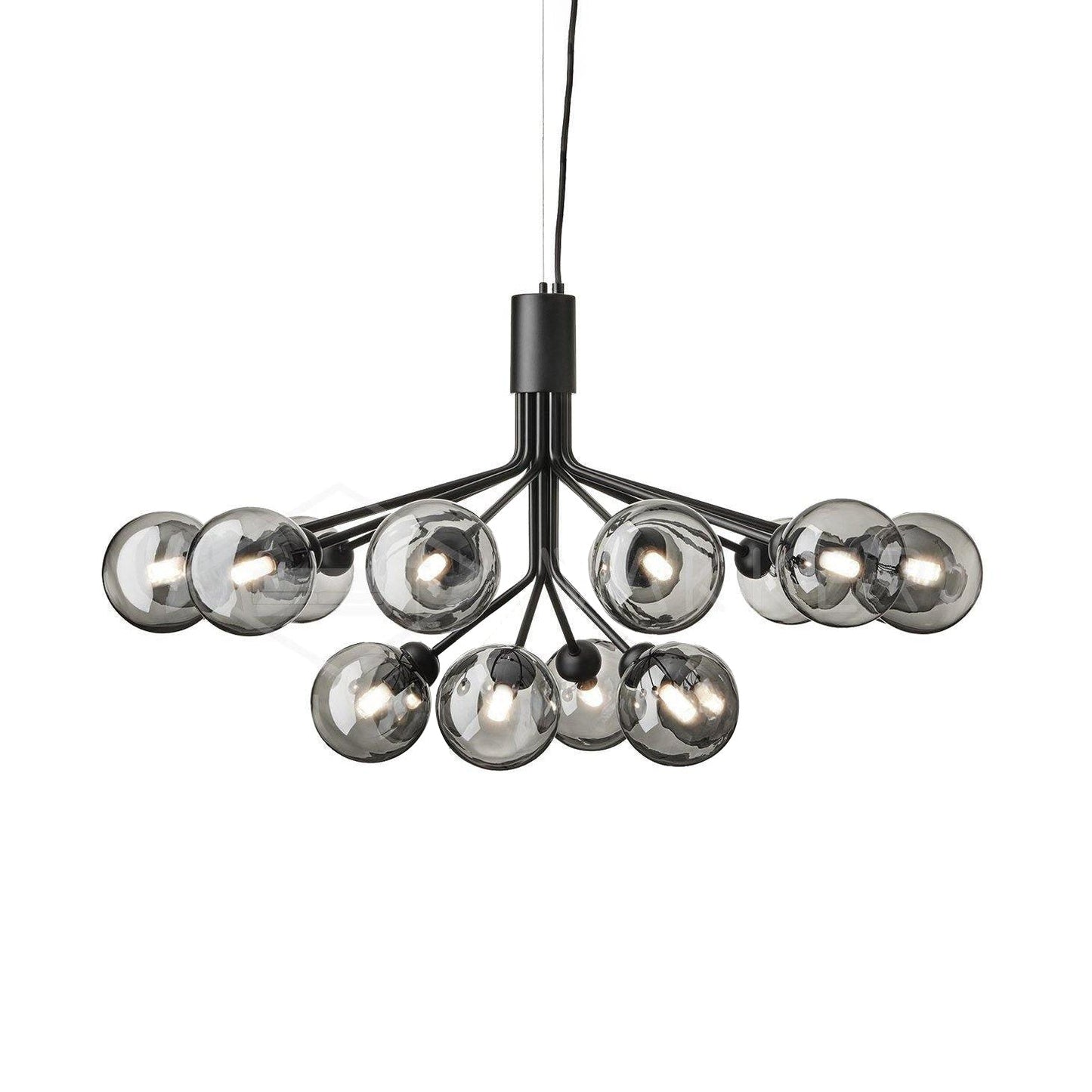 Modern Glass Sphere Cluster Chandelier - Adjustable Height, Elegant De