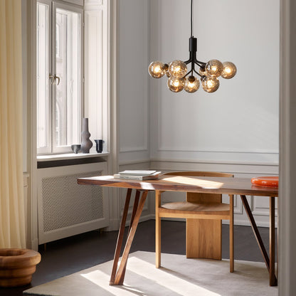 Modern Glass Sphere Cluster Chandelier - Adjustable Height, Elegant De