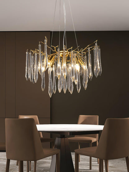 Aqua Funnel Chandelier - Elegant Lighting with Adjustable Height & Uni