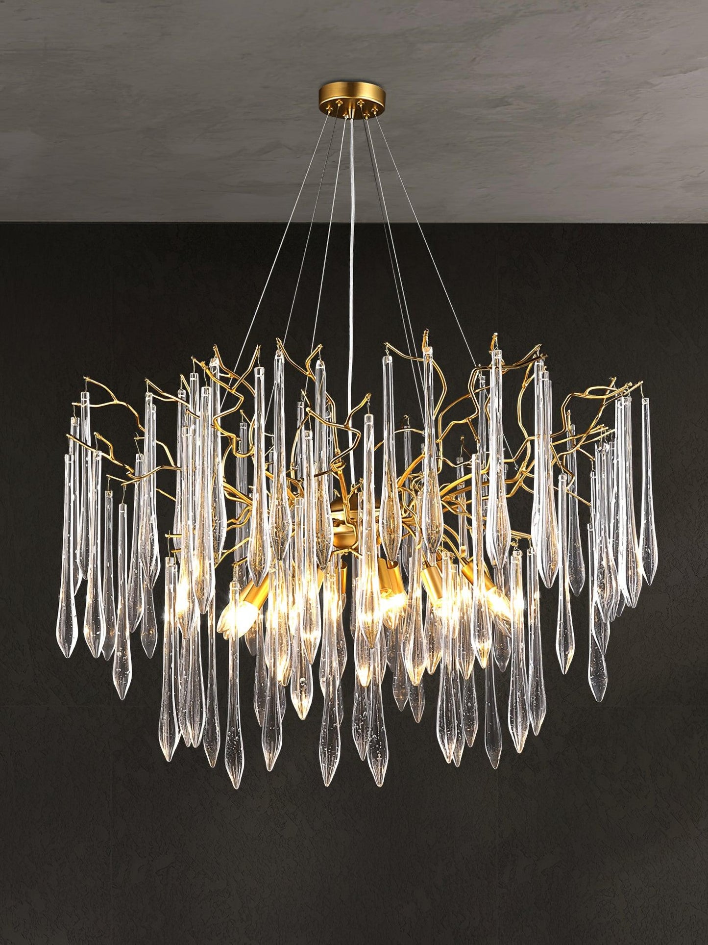 Aqua Funnel Chandelier - Elegant Lighting with Adjustable Height & Uni