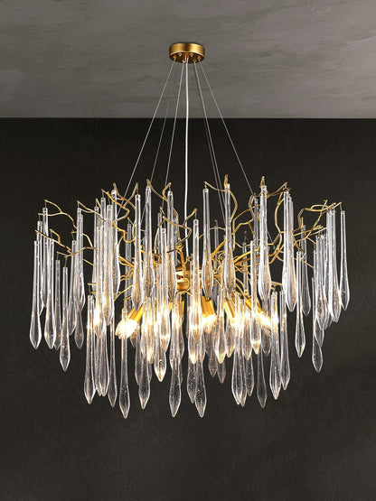 Aqua Funnel Chandelier - Elegant Lighting with Adjustable Height & Uni