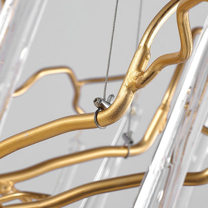 Aqua Funnel Chandelier - Elegant Lighting with Adjustable Height & Uni