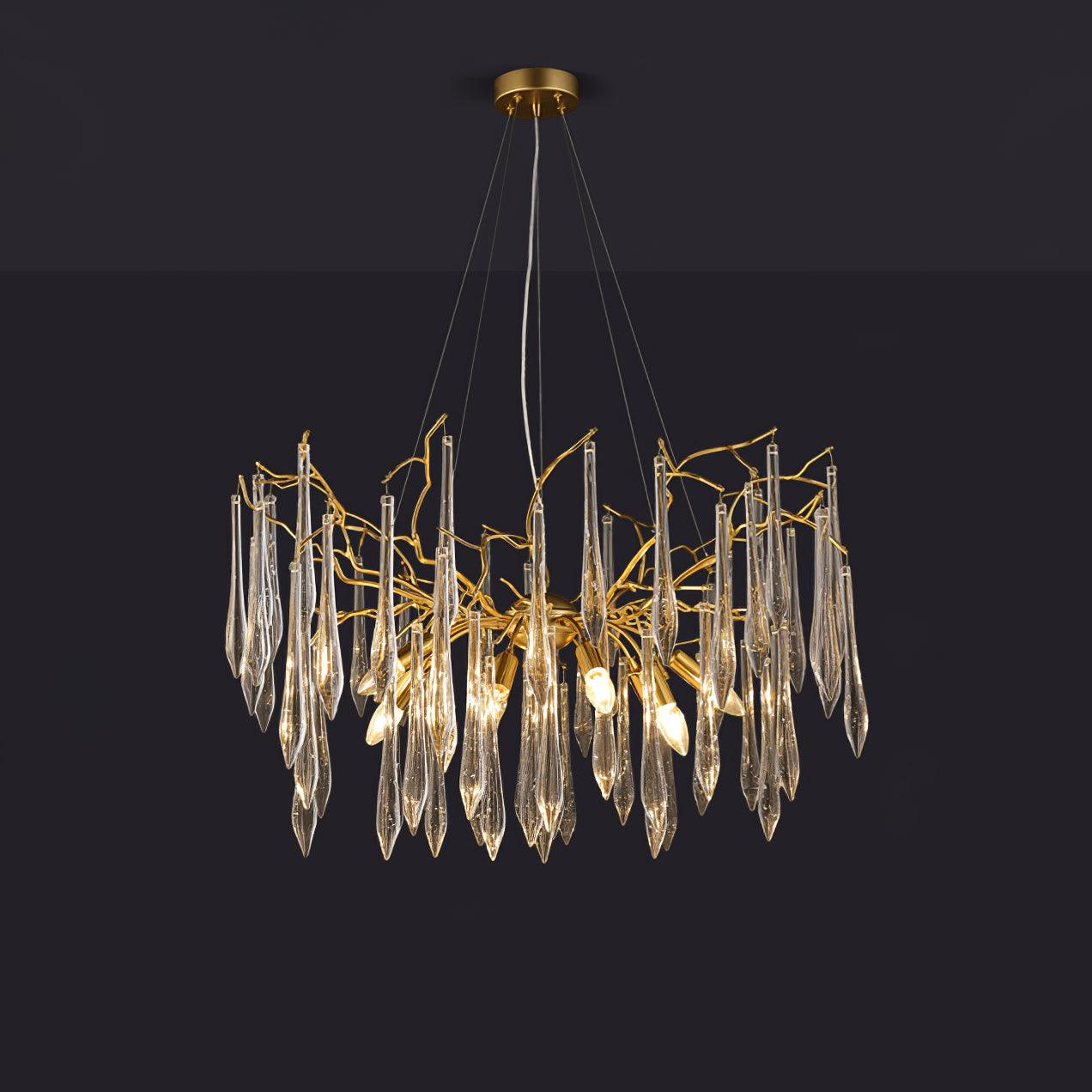 Aqua Funnel Chandelier - Elegant Lighting with Adjustable Height & Uni