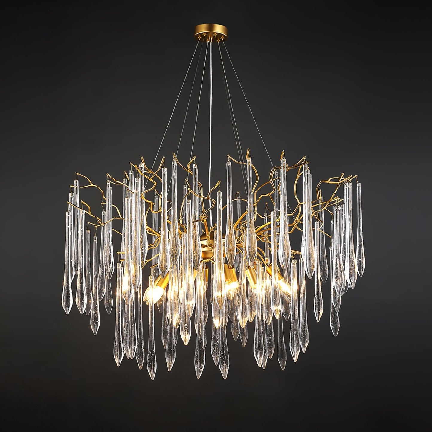 Aqua Funnel Chandelier - Elegant Lighting with Adjustable Height & Uni