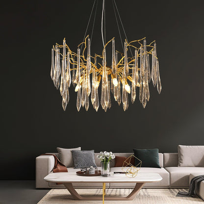 Aqua Funnel Chandelier - Elegant Lighting with Adjustable Height & Uni