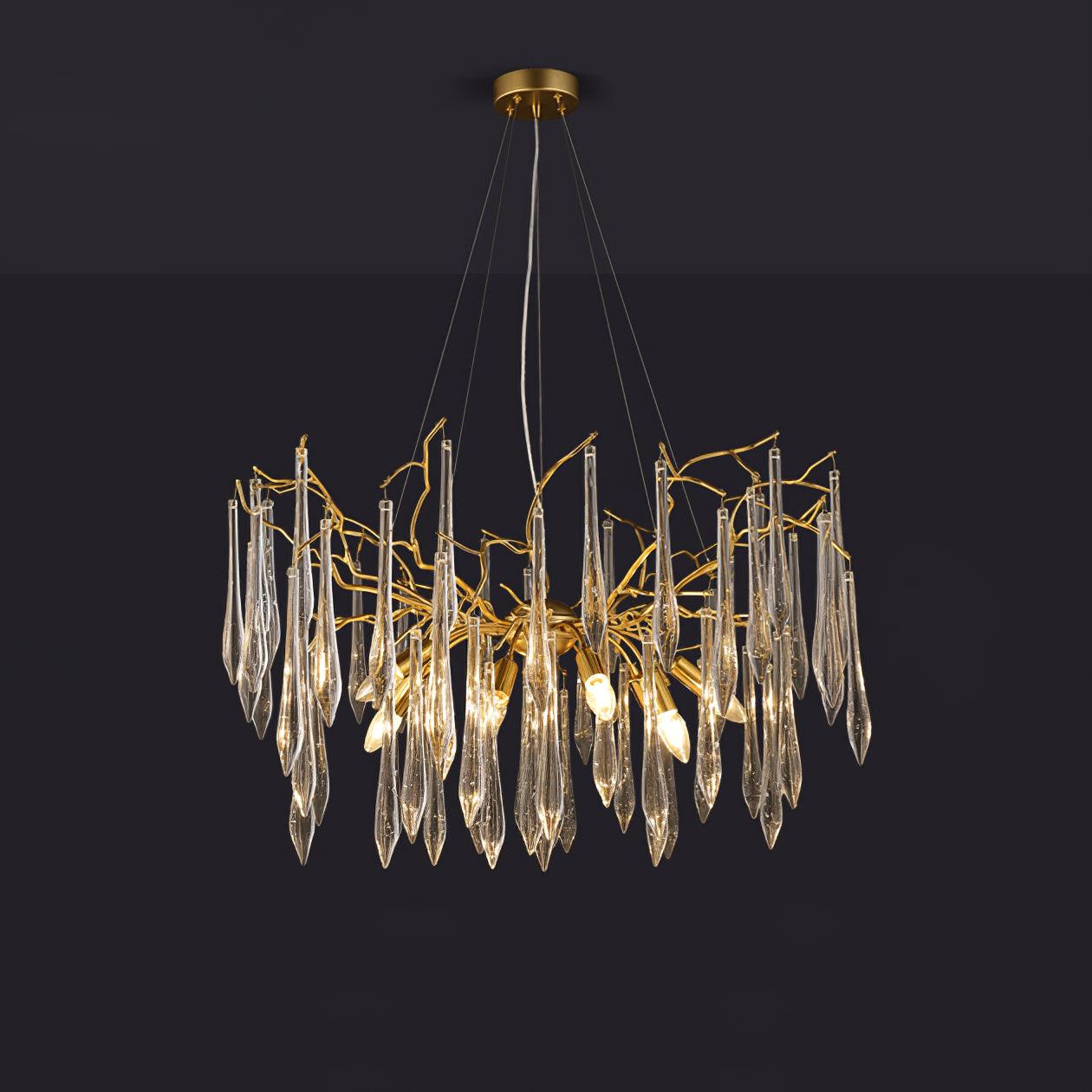 Aqua Funnel Chandelier - Elegant Lighting with Adjustable Height & Uni