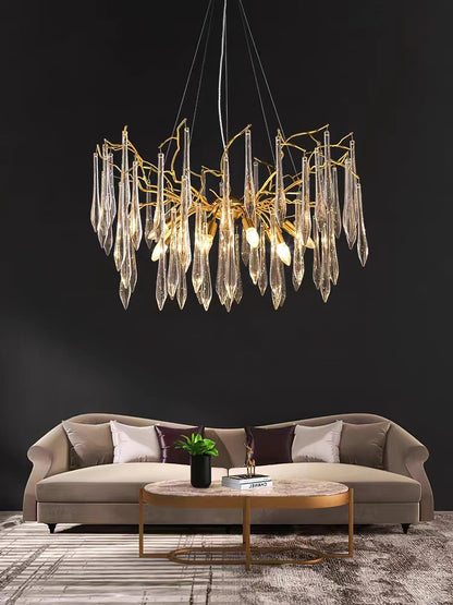 Aqua Funnel Chandelier - Elegant Lighting with Adjustable Height & Uni